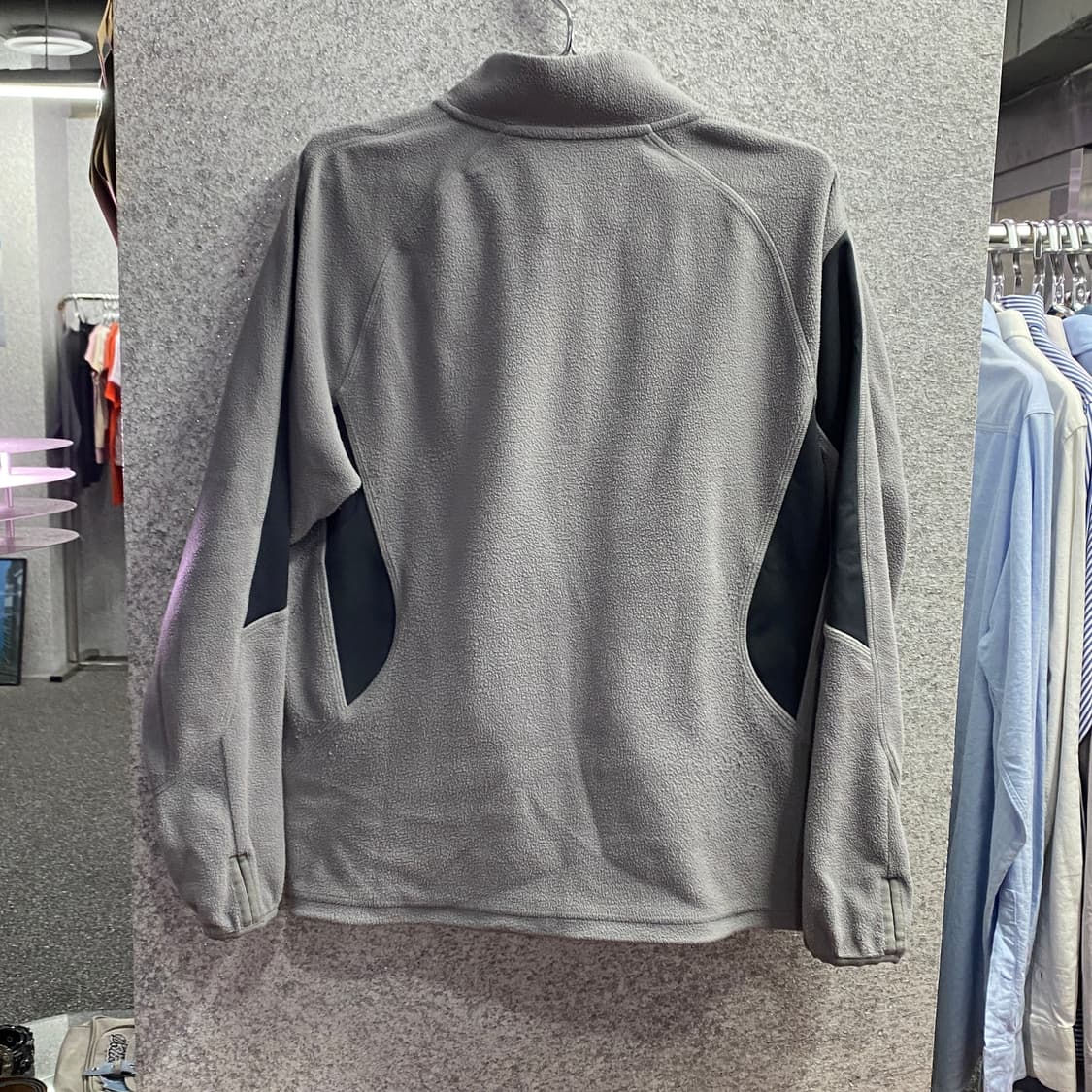 산산기어 그레이 플리스 스트링 하프집업 B3544 상품이미지4