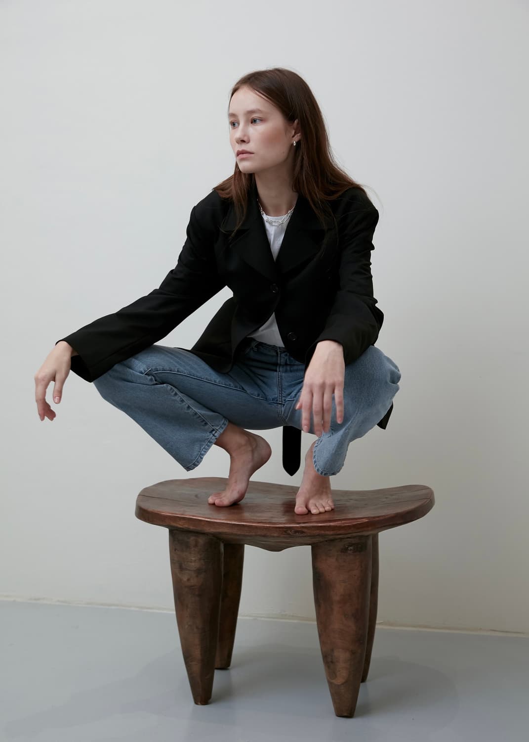 wide collar belted wool jacket 상품이미지5