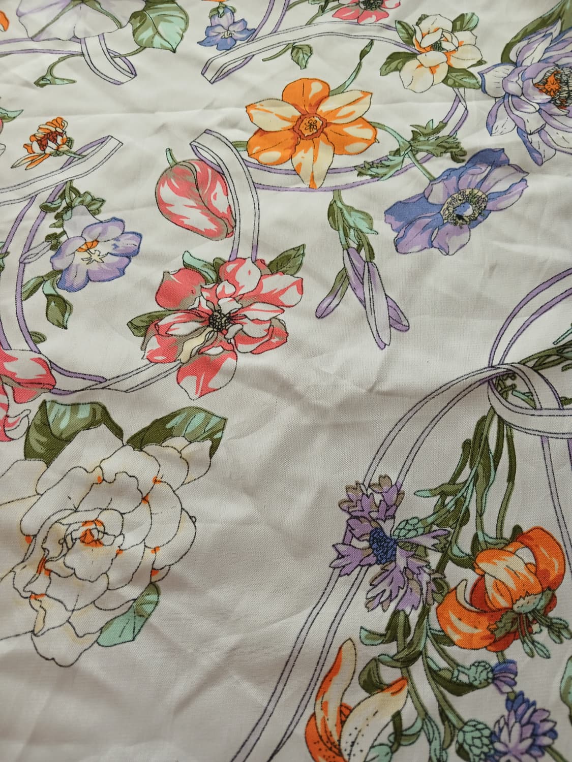 모리걸 플라워 사각스카프  상품이미지2