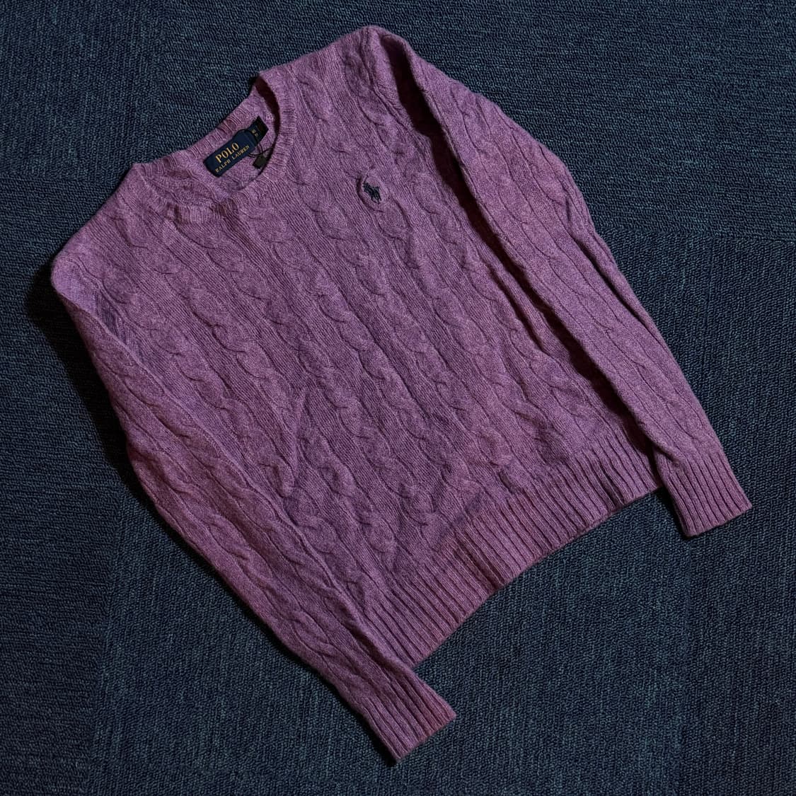 폴로 랄프로렌 퍼플 케이블 니트 상품이미지1
