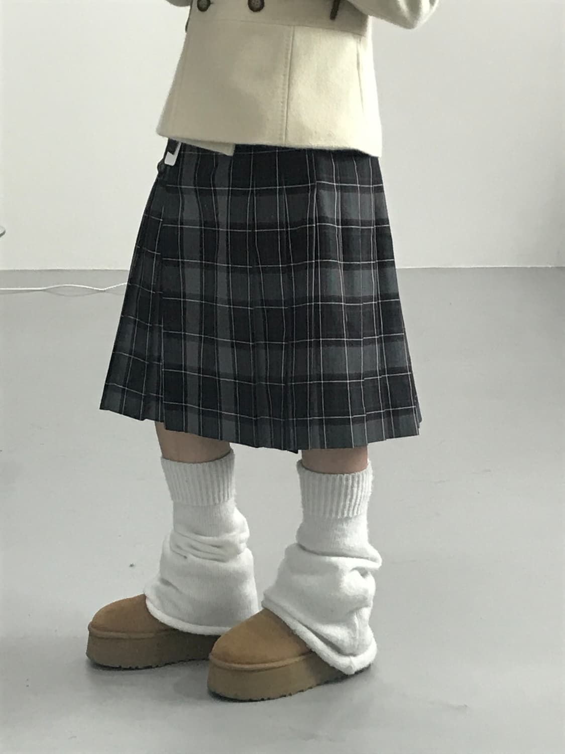 United Arrows Checked Midi Lap Skirts 상품이미지2