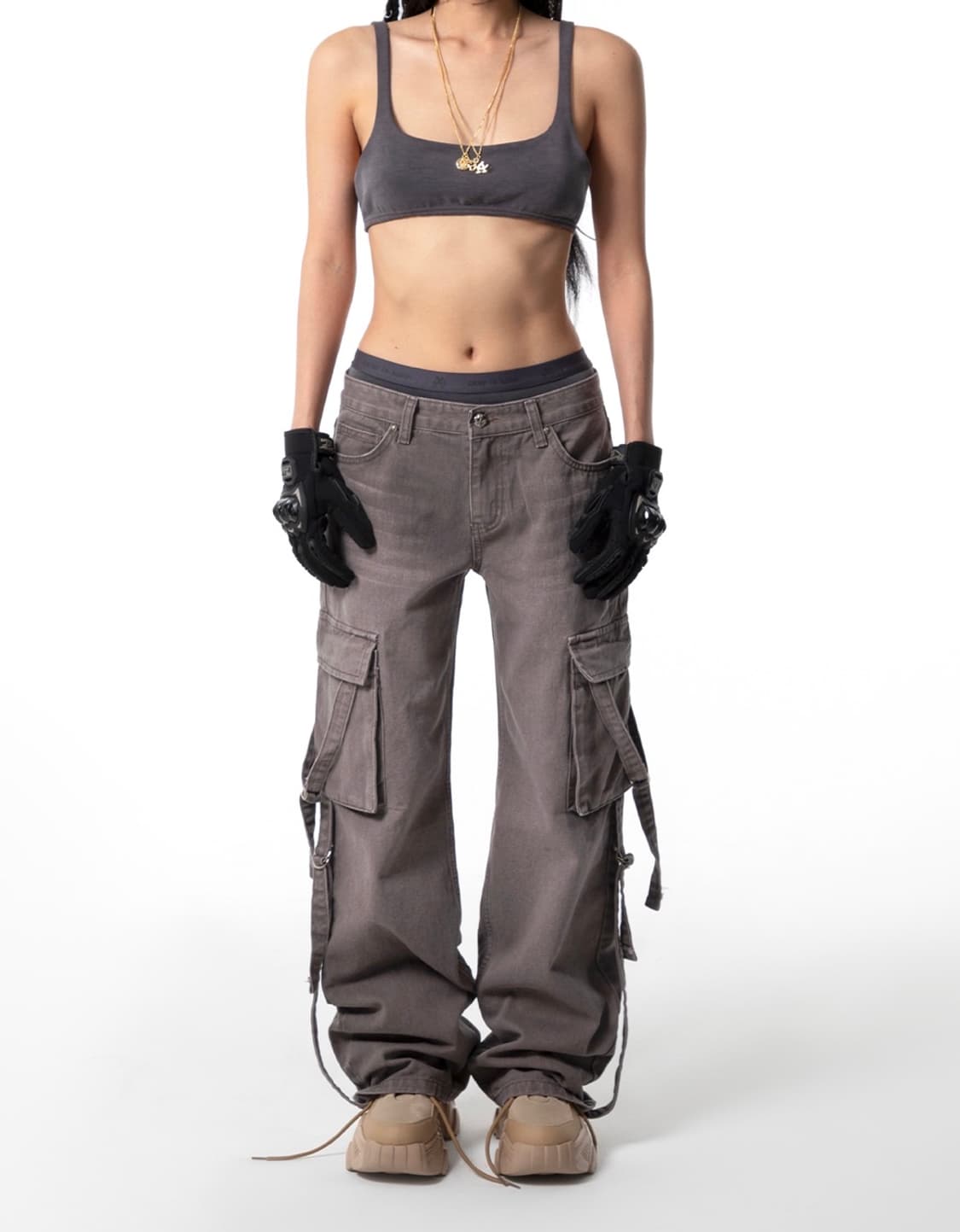 yeel WASHING STRAP LOWRISE DENIM black 상품이미지2