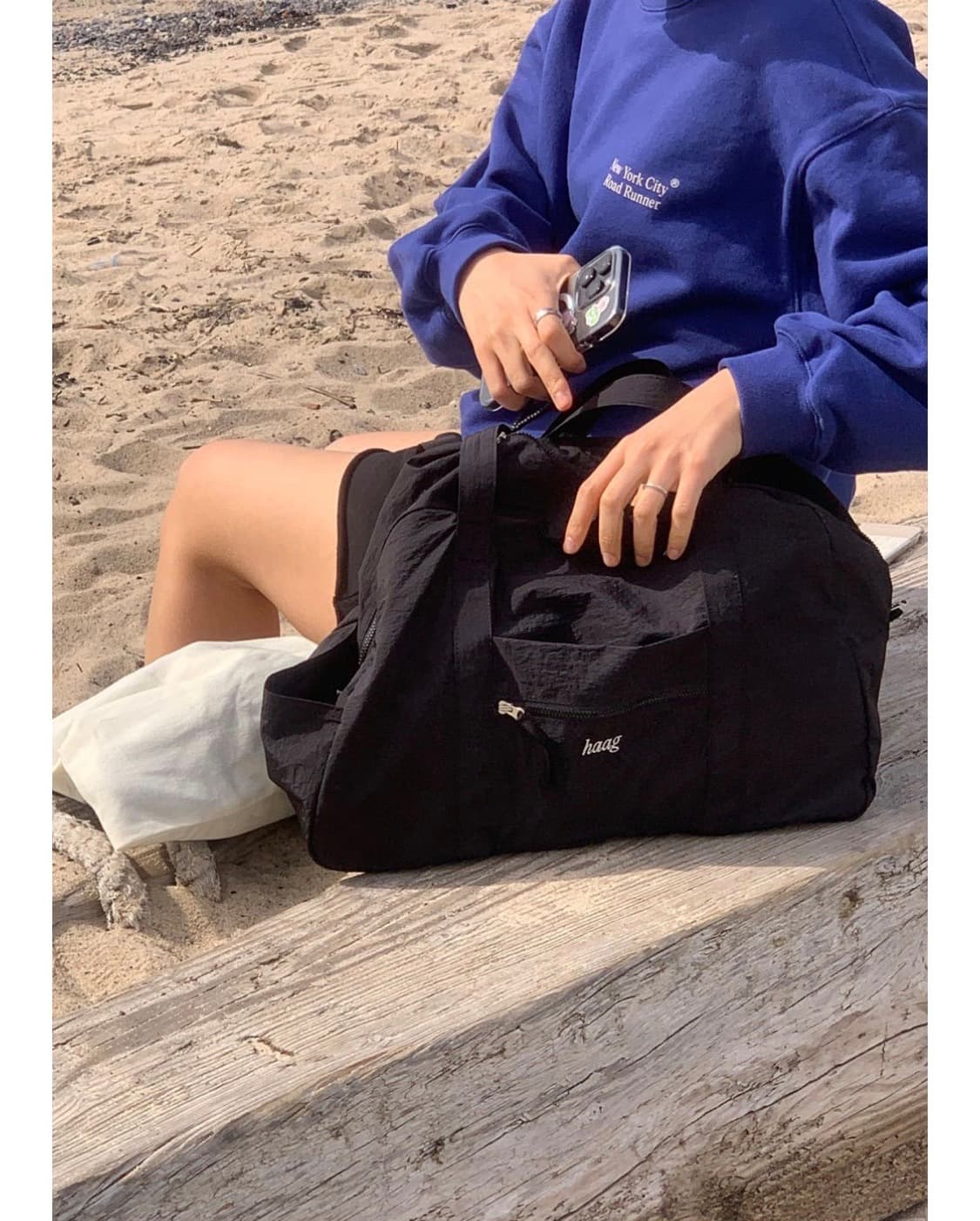 미개봉,새상품:)헤이그 duffel bag(더플백)-블랙 상품이미지3