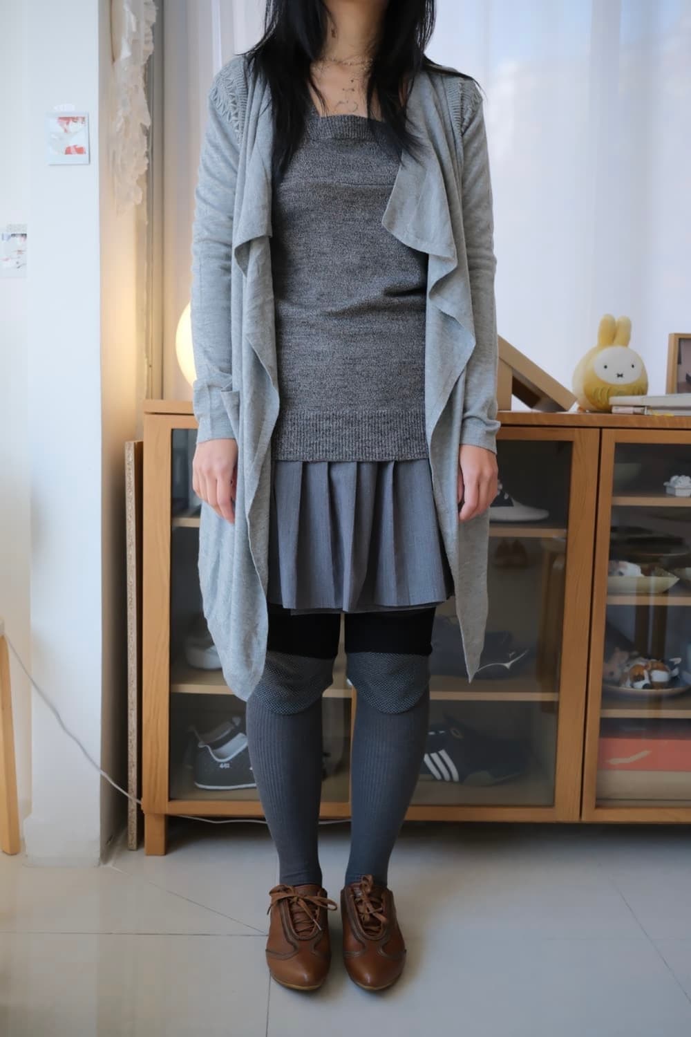 Embroidered cashmere drape cardigan 상품이미지2