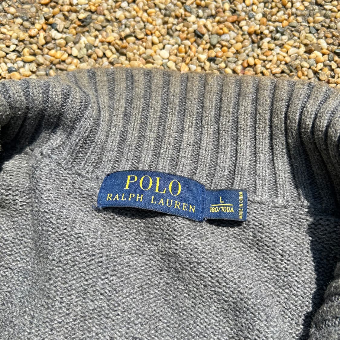 폴로(POLO RalphLauren)멜란지 그레이 반집업 니트 상품이미지4