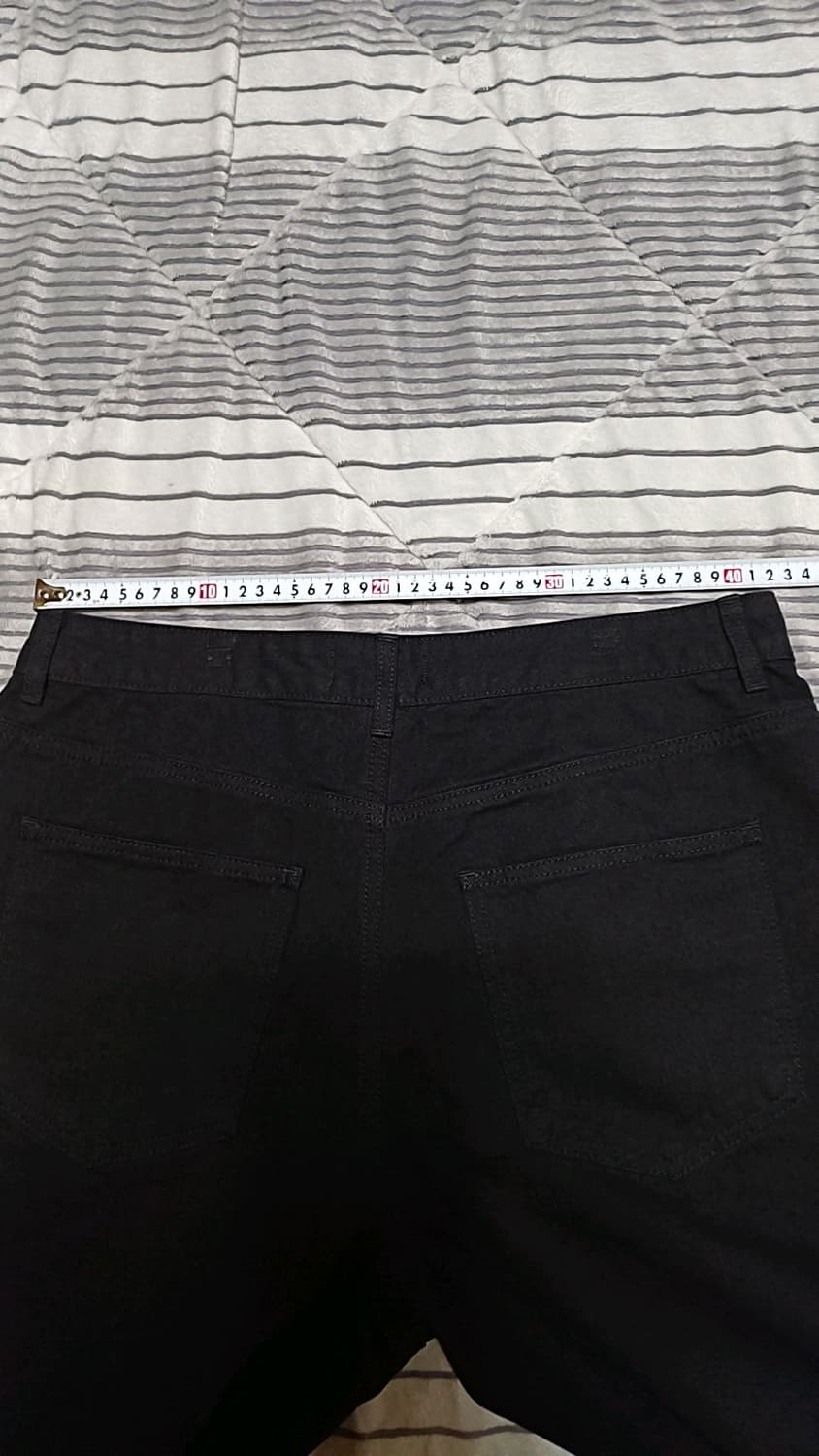 무신사우먼즈 와이드 블랙데님반바지 실측33인치 기장65 상품이미지6
