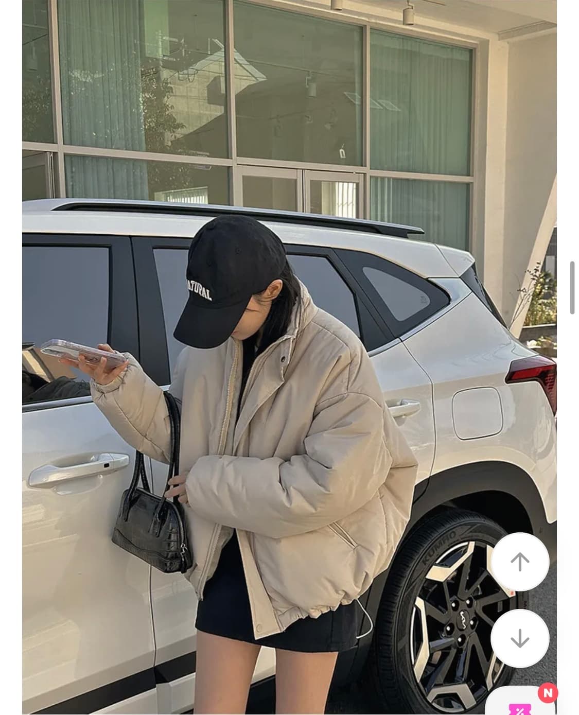 에이블리 남여공용 스트링 루즈핏 패딩 점퍼 (새상품) 상품이미지1