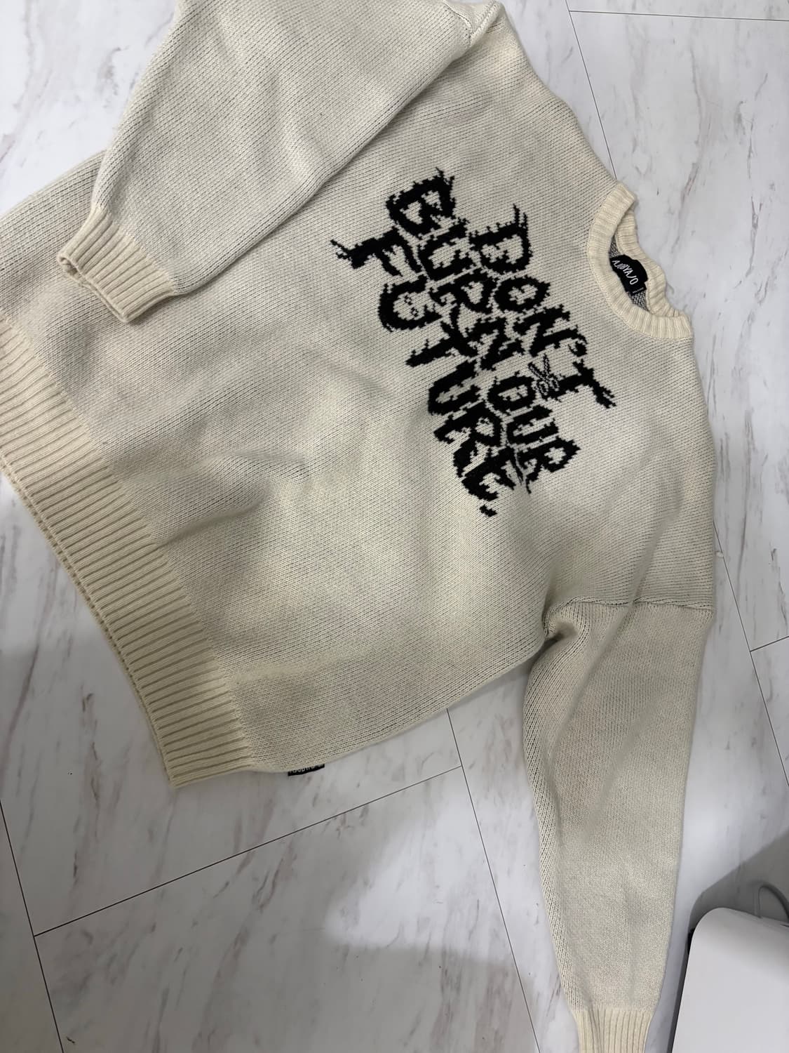 AJOBYAJO 아이보리 패턴 니트 상품이미지1