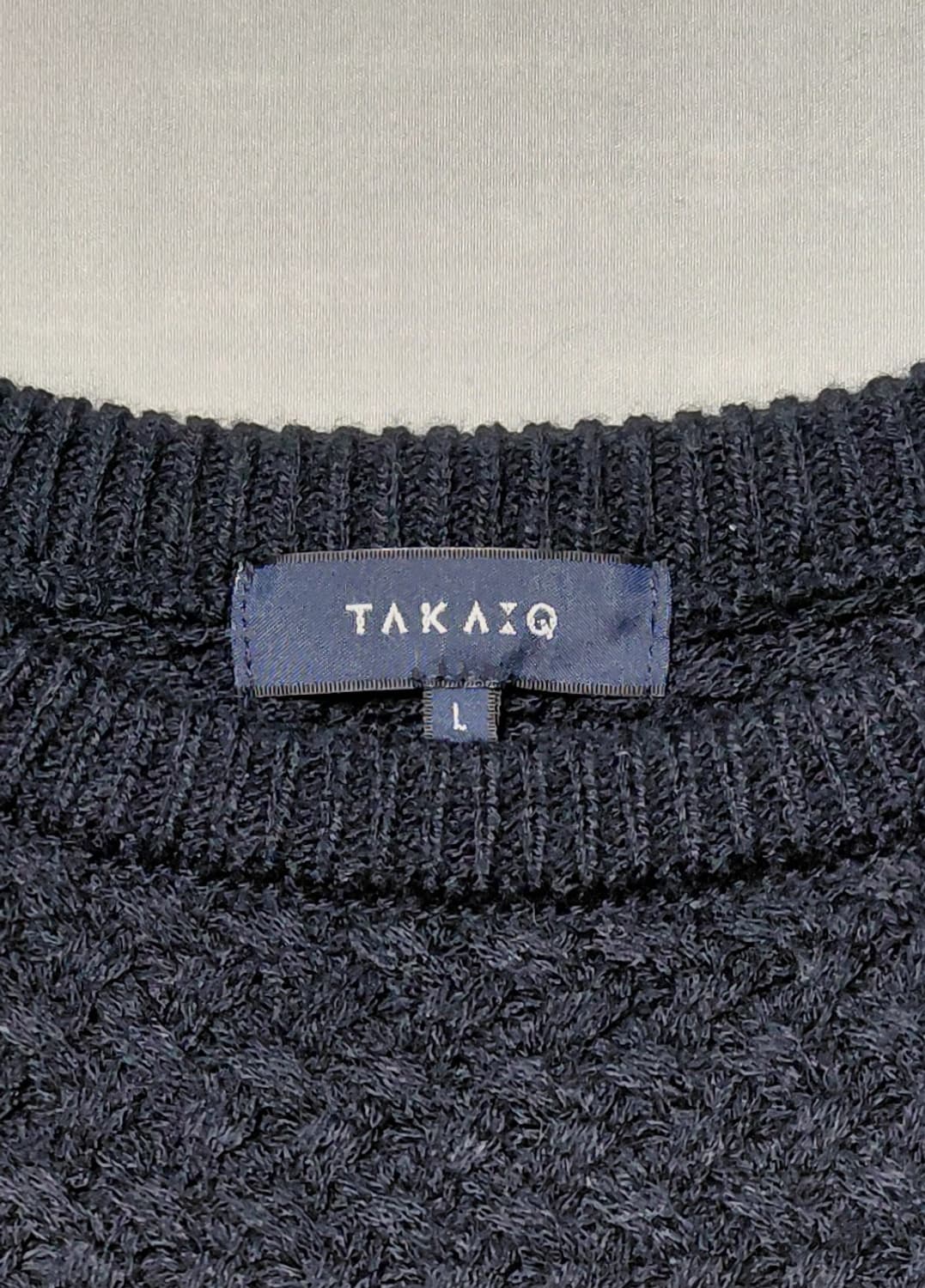 일본 브랜드 TAKA-Q(타카큐) 3단 컬러 배색 니트 스웨터 (L) 상품이미지2