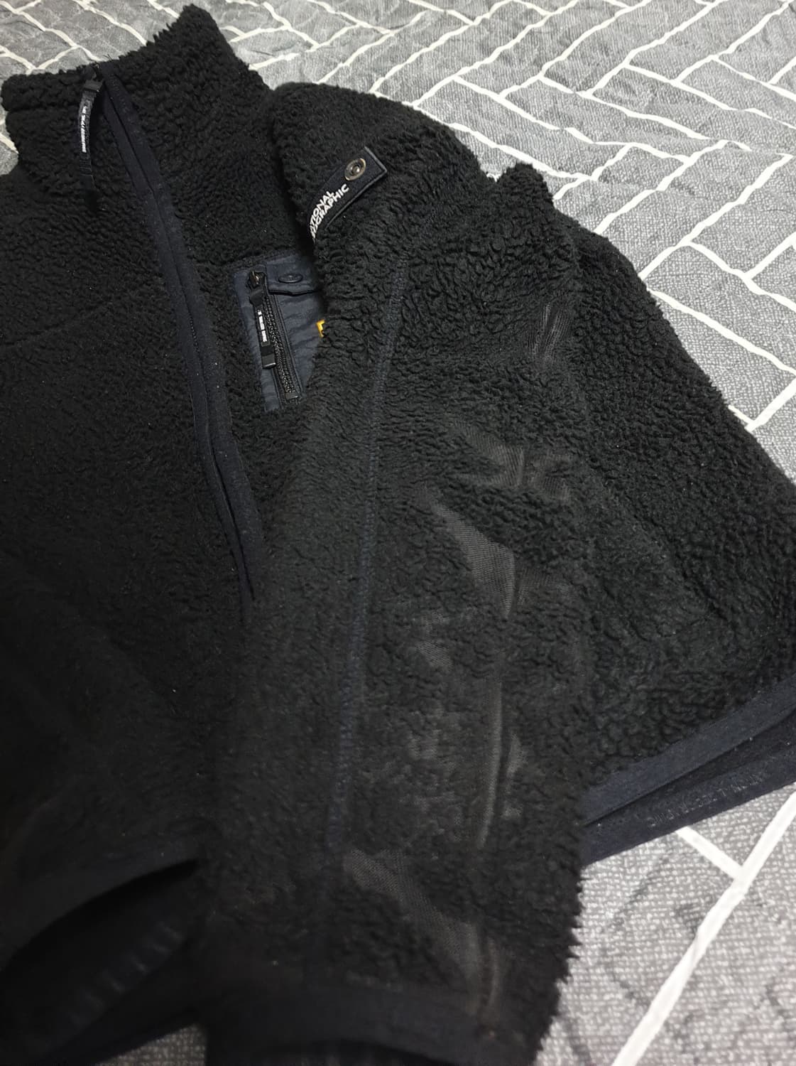 내셔널지오그래픽 스탠드넥 뽀글이 짚업자켓 블랙 (S) 상품이미지6