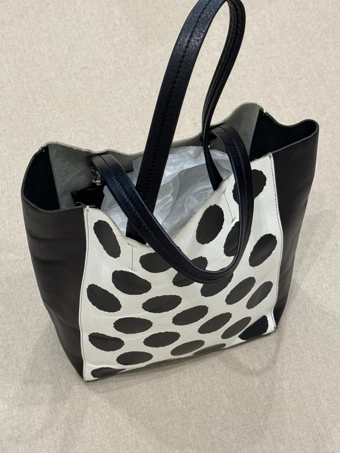 요지야마모토 도트 레더 토트백 상품이미지7