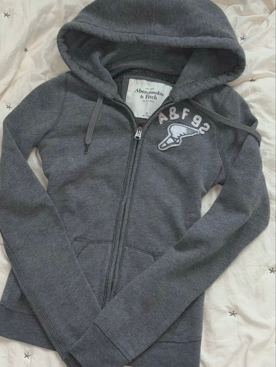 아베크롬비 Abercrombie 대대장 그레이 날개 후드집업 상품이미지1