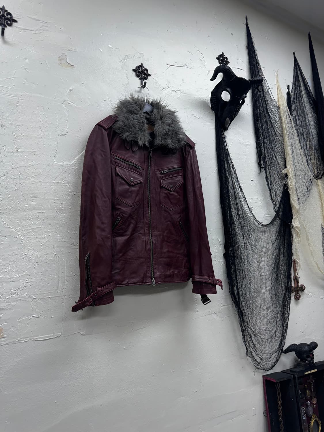 Jackrose 00s leather fur trimming wolf r 상품이미지1