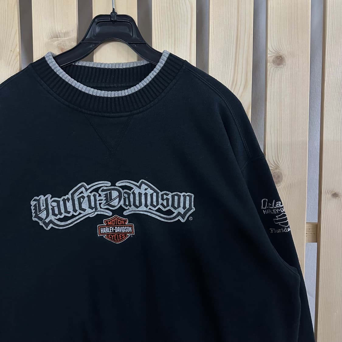 (L) 할리데이비슨 빅로고 블랙 맨투맨 상품이미지5