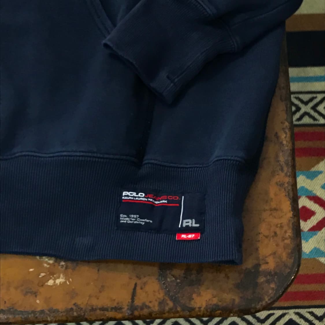 폴로 진 네이비 알파벳 프린팅 기모 후디 남성 115 빅사이즈  상품이미지4