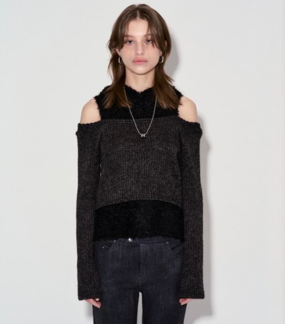 데비어퍼 컷아웃 후디 차콜  상품이미지1