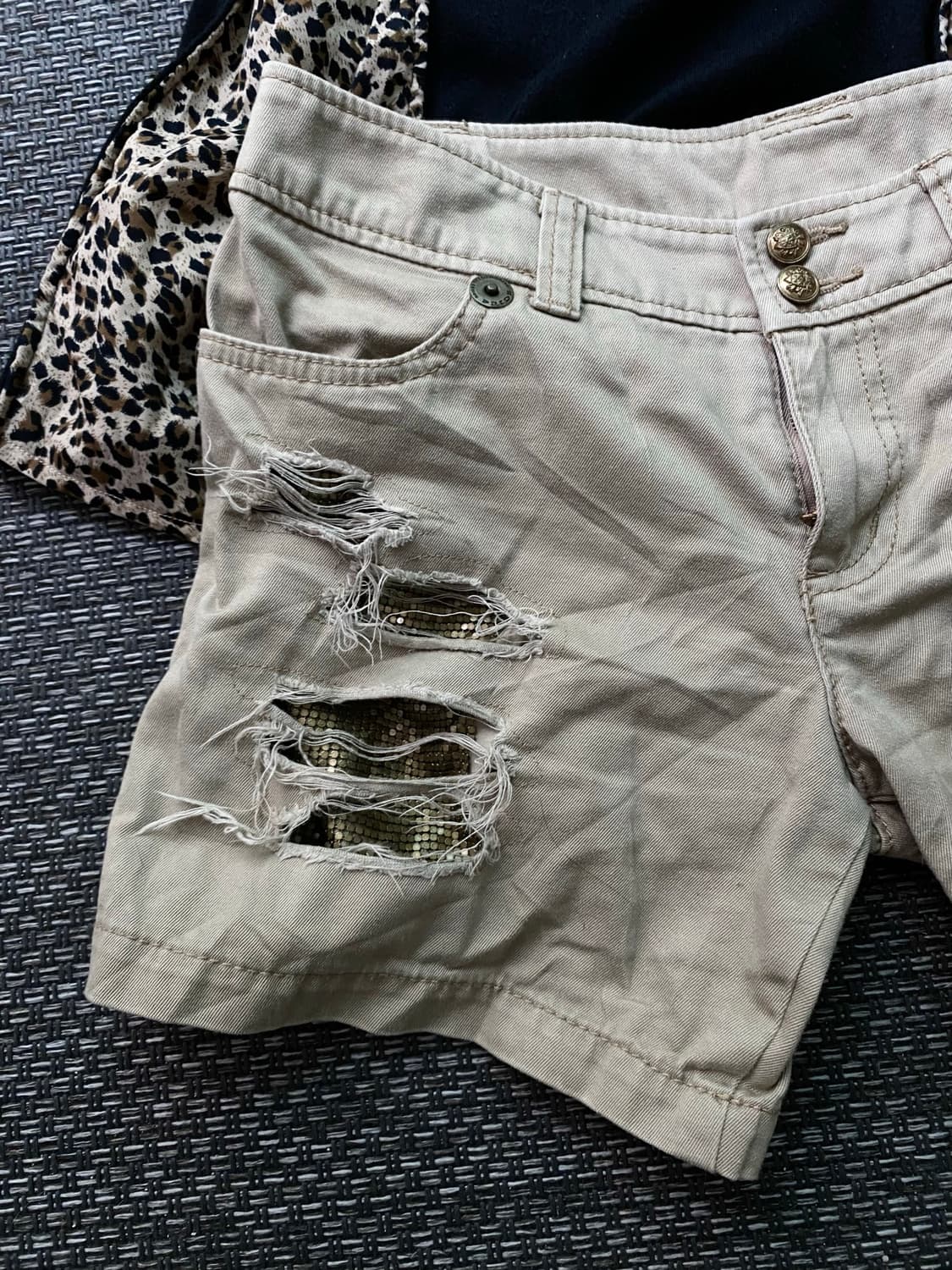 Y2K Mood Damaged Detail Short Pants 상품이미지3