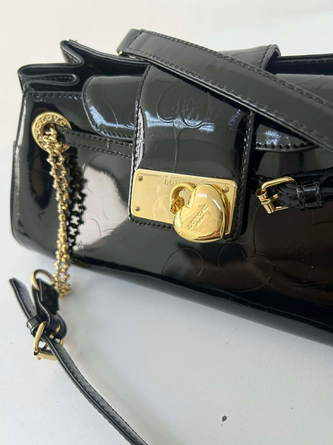 러브캣 페이던트 레더 하트 락 체인 호보 숄더백 상품이미지7