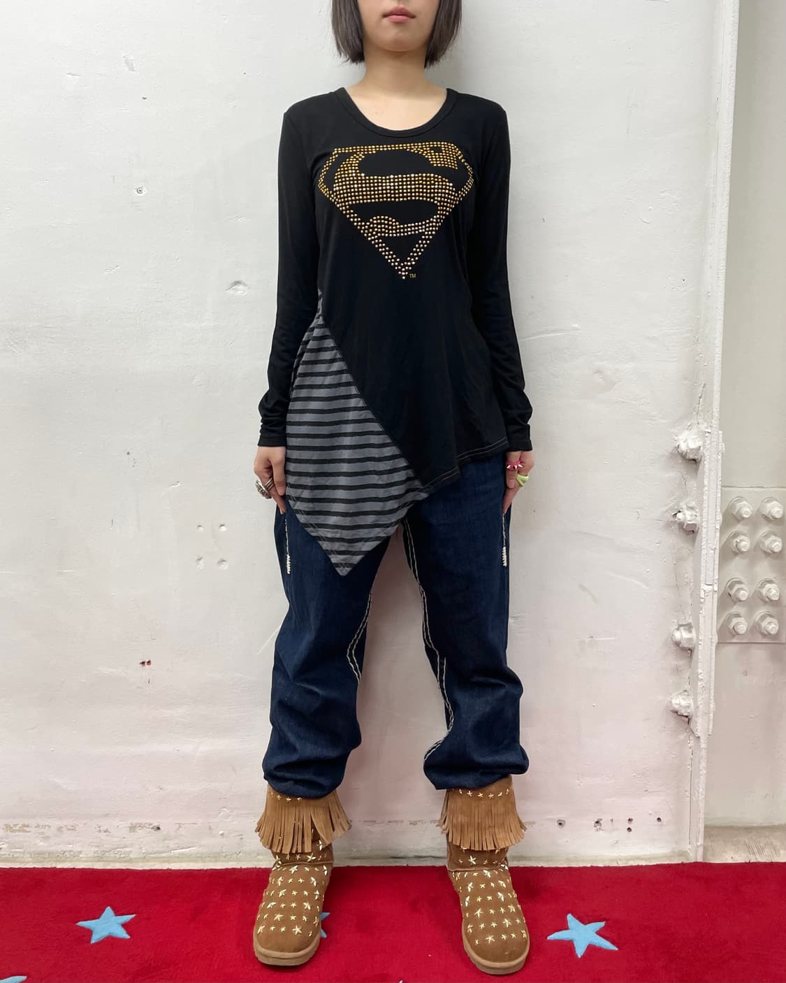 Superman Cubic Stripe Patch Long Sleeve  상품이미지5