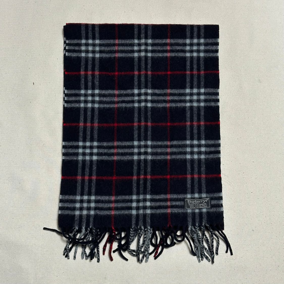 OS 버버리 네이비 노바체크 캐시미어 머플러 상품이미지2