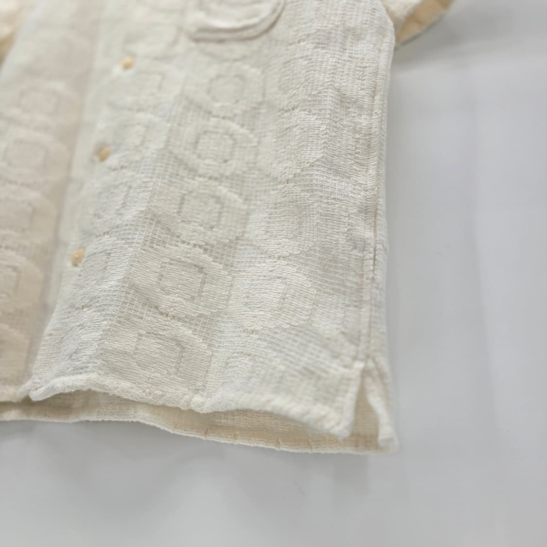 자라 아이보리 반팔 텍스처 셔츠 [D30457] 상품이미지4