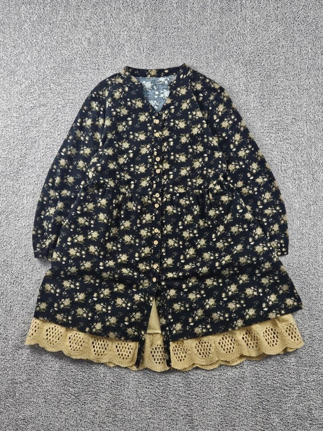 빈티지 플라워 패턴 레이스 원피스 ( L추정 ) / 11251 상품이미지1