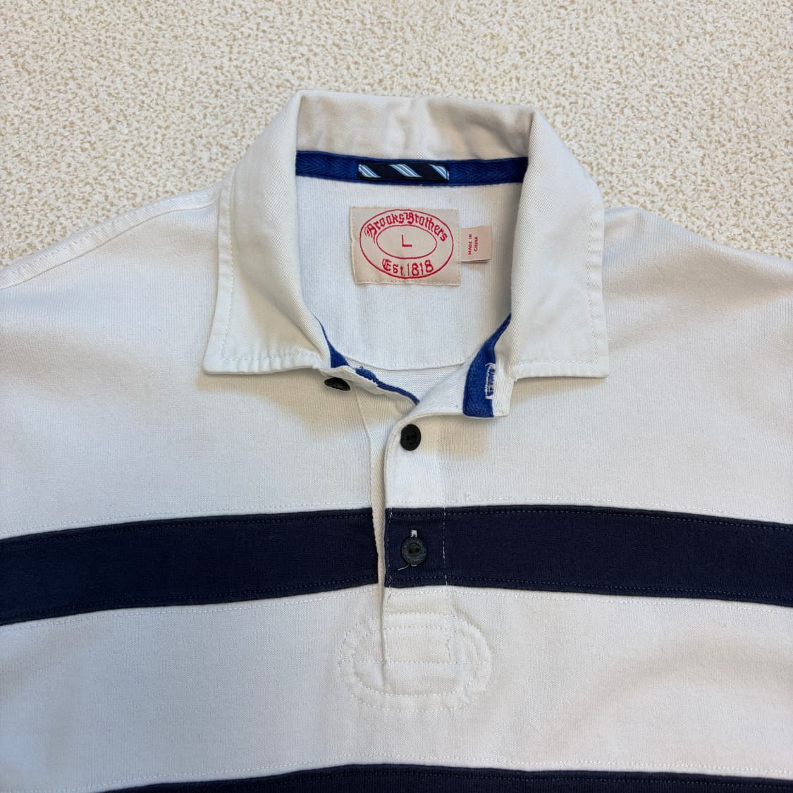 브룩스브라더스 스트라이프 럭비티 L 상품이미지2