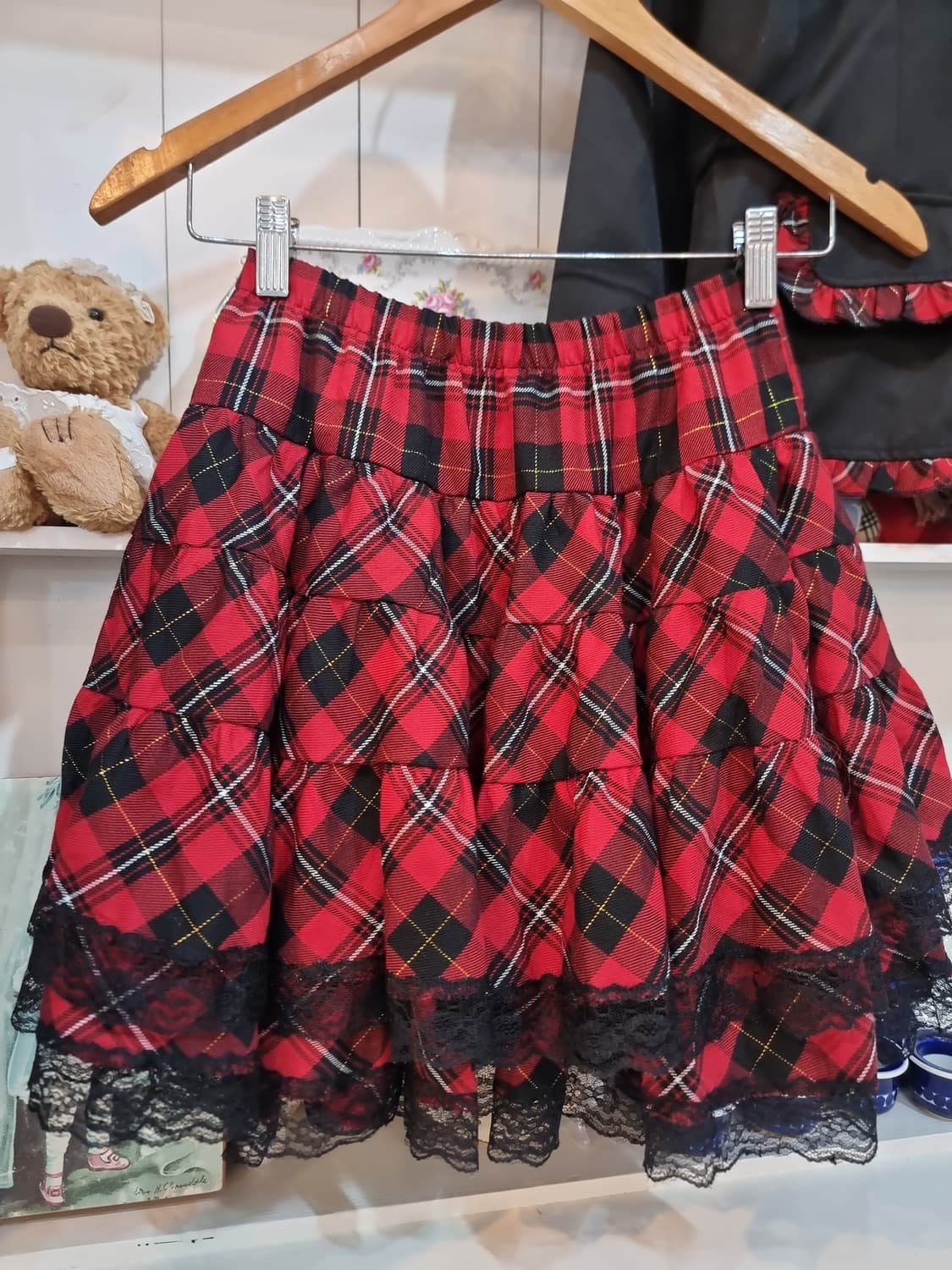 Tuch.Rouge 체크 플리츠 스커트 셋업 상품이미지5
