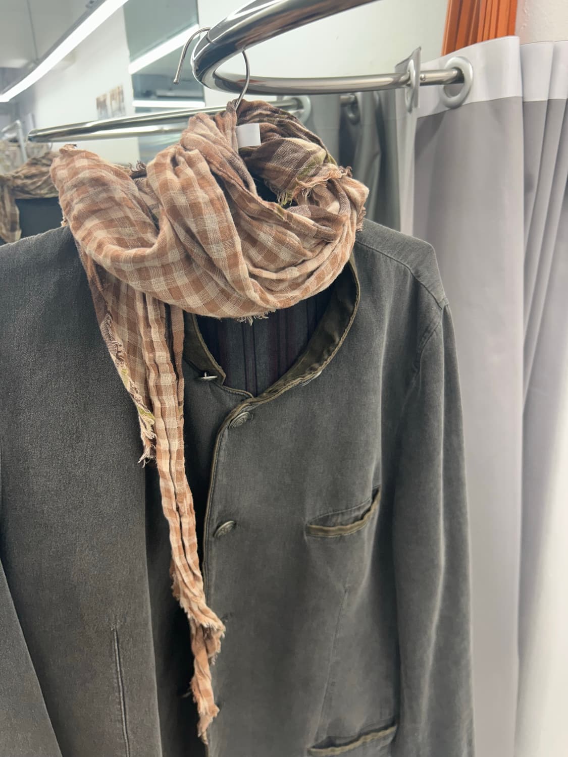 리저시블 체크패턴 스카프 상품이미지2