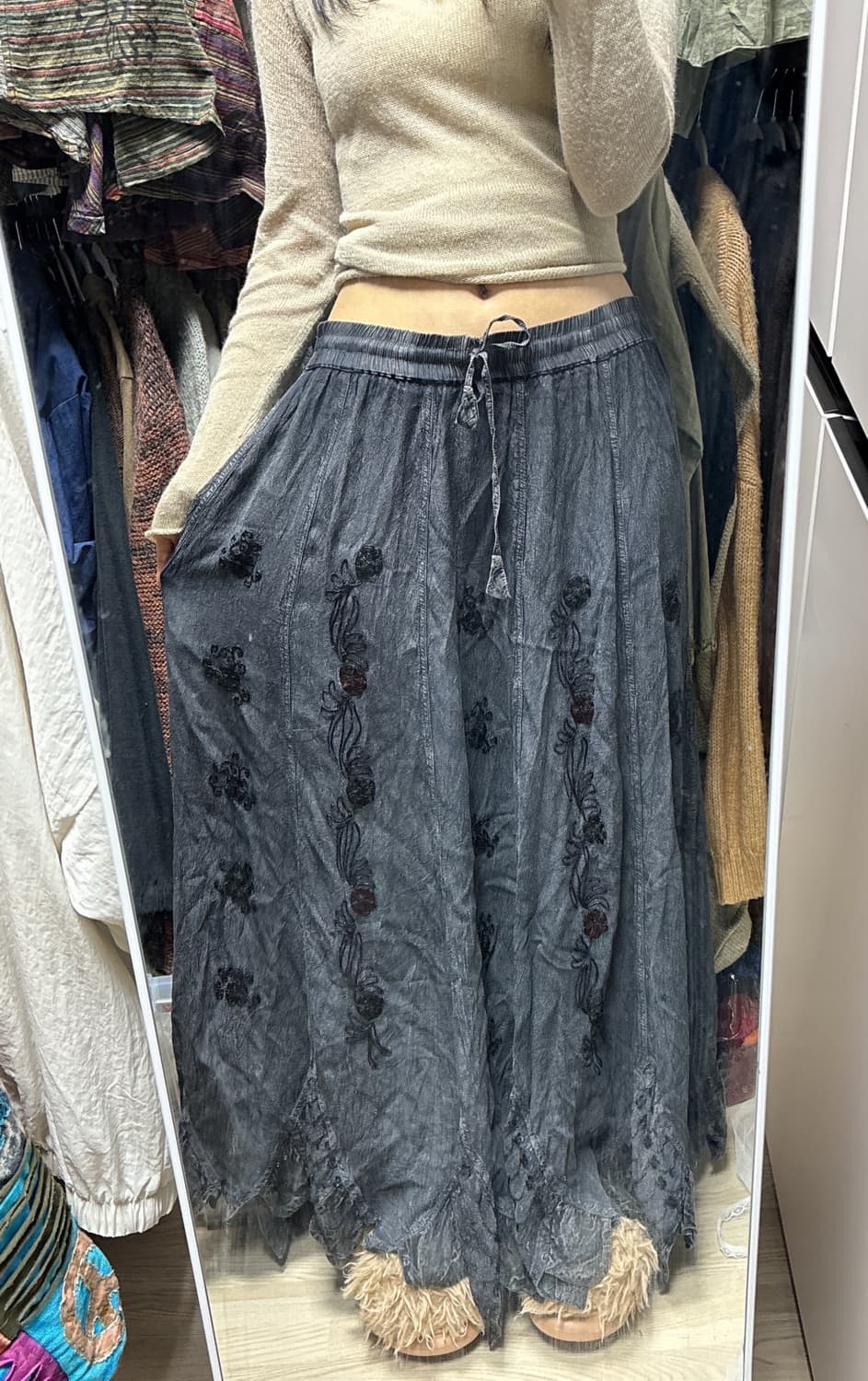 빈티지 그런지 히피 롱 스커트 상품이미지2