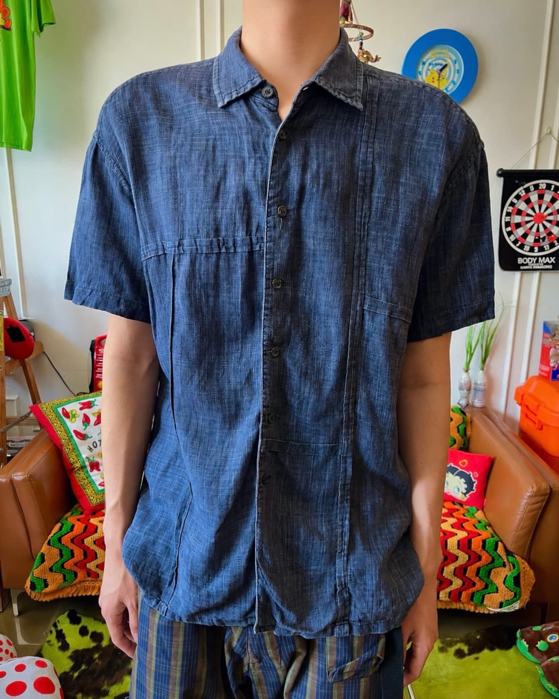 80-90s Issey Miyake HAI 1/2 Denim Shirt 상품이미지2