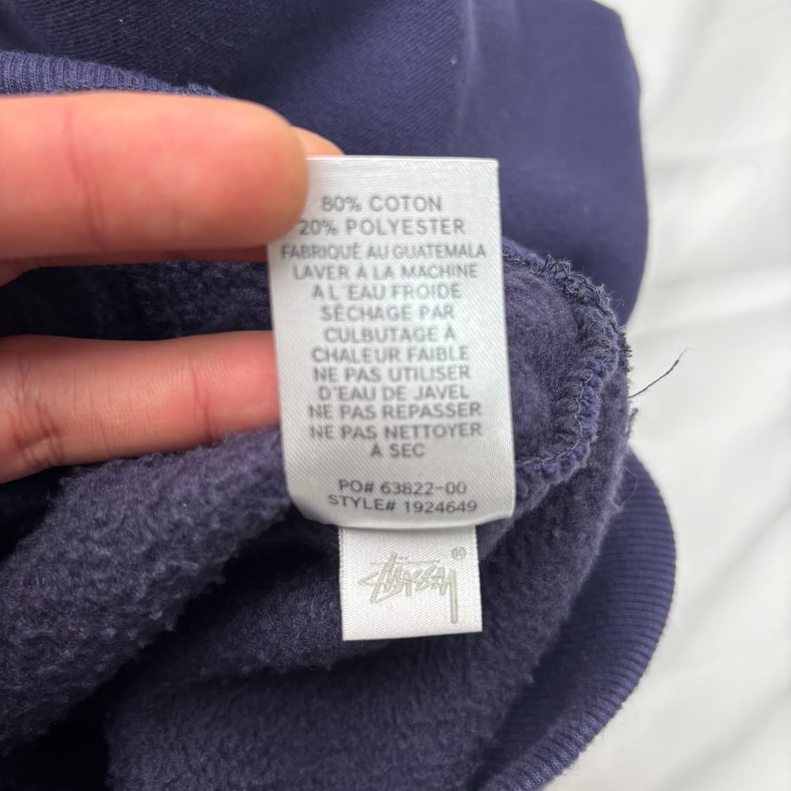 스투시 베이직 빅 로고 네이비 후드티 L 상품이미지10