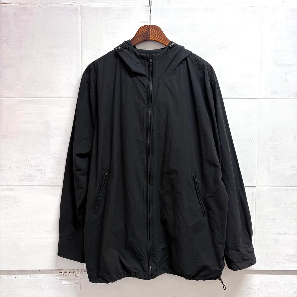 patterntorso 블랙 코튼 바스락 후드 바람막이 자켓 (XL) 상품이미지1