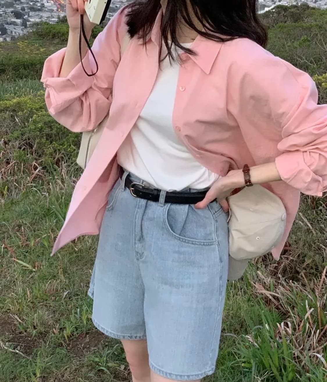 98도씨 PROJECT 스카이블루 루즈핏 셔츠 상품이미지5