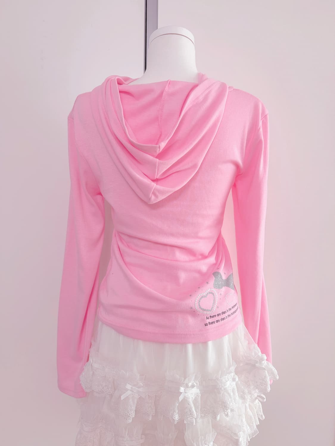 Tralala 트랄랄라 딸기우유 핑크 후드티셔츠 히메갸루 양산형  상품이미지3