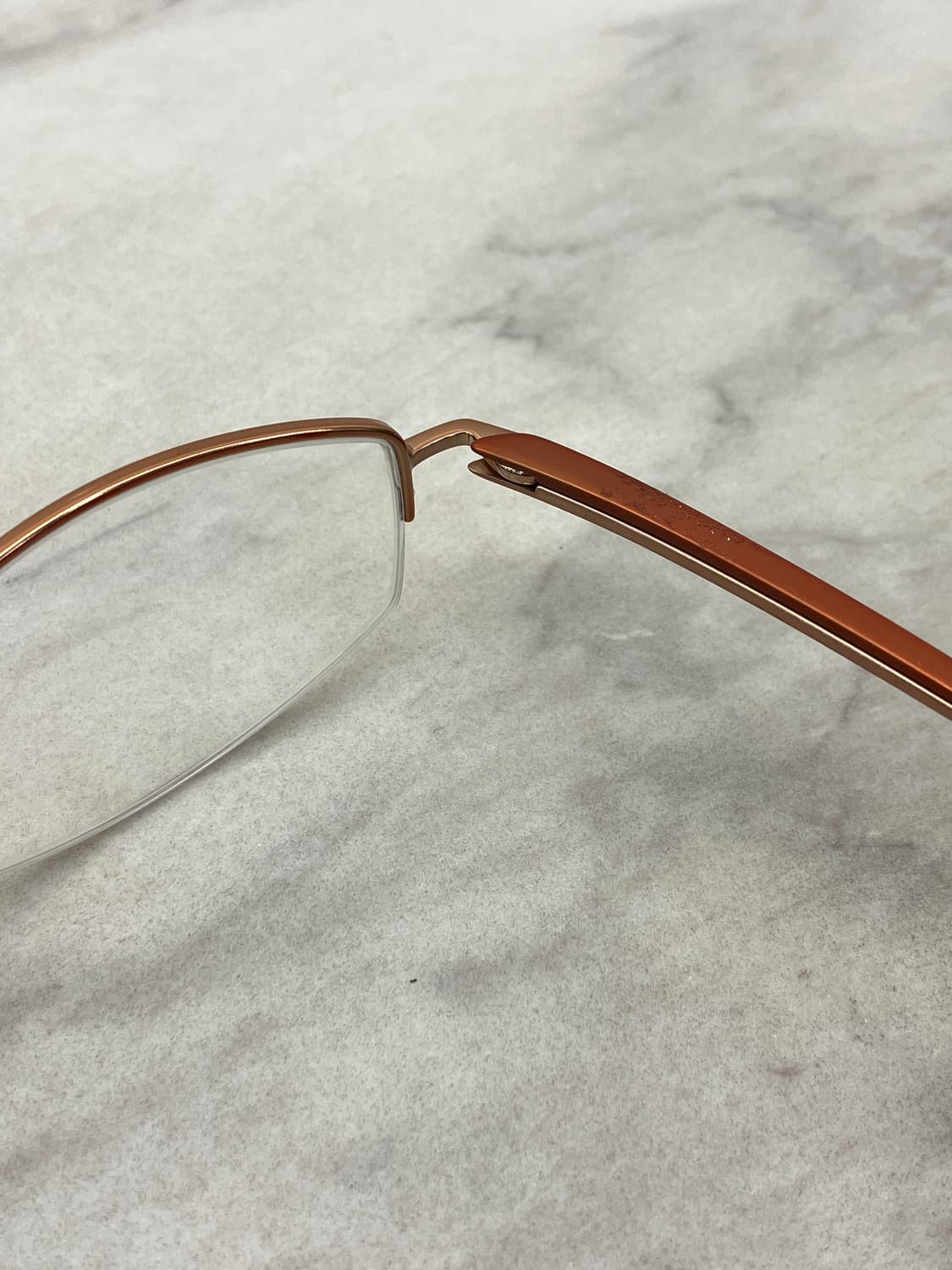 B46 엑살토 Exalto 엔틱 골드 오렌지 반무테 메탈테 안경 상품이미지3