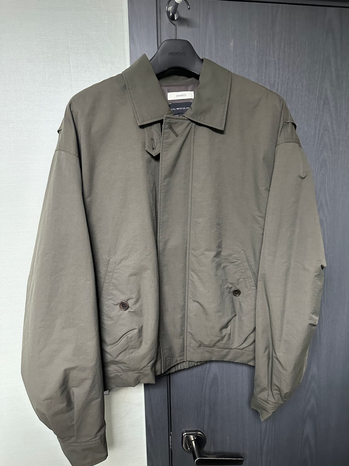 아모멘토 패디드 코튼 나일론 점퍼 카키 m 상품이미지1