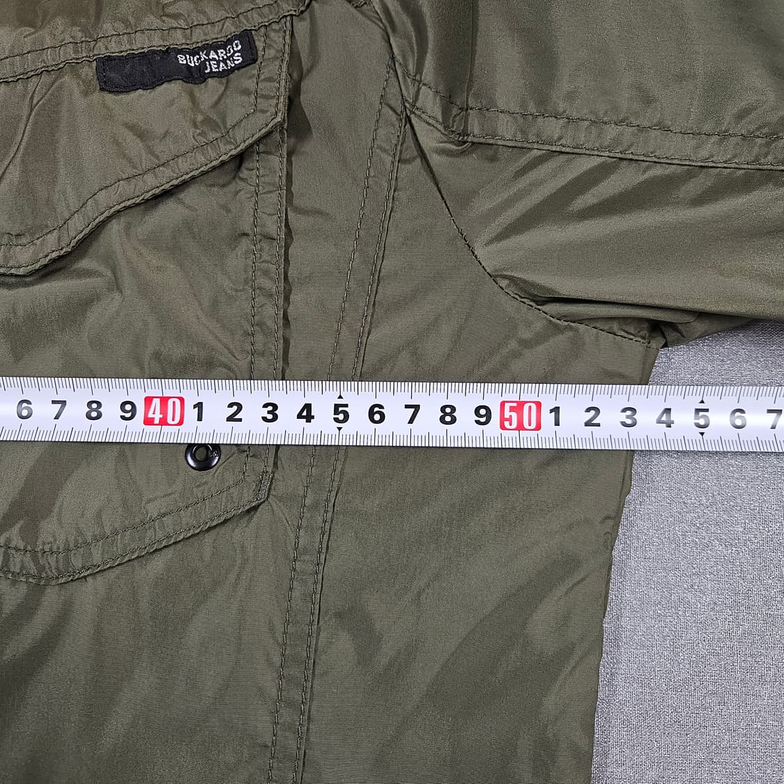 L 100 버커루 Y2K 바이커 바람막이 자켓 카키 상품이미지6