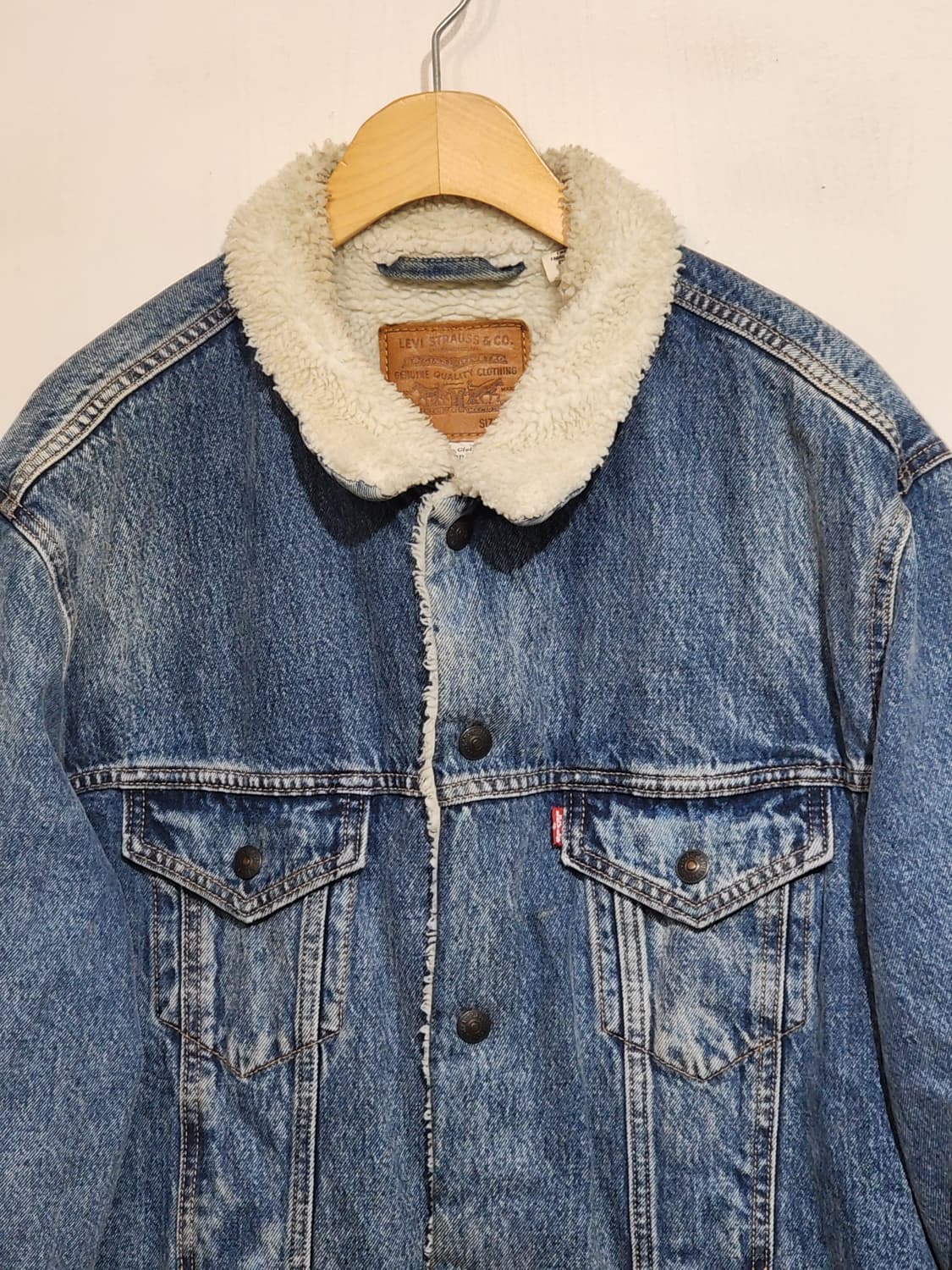 (XL) 리바이스 양털 청자켓 연청 데님자켓 빅E 레드탭  상품이미지2