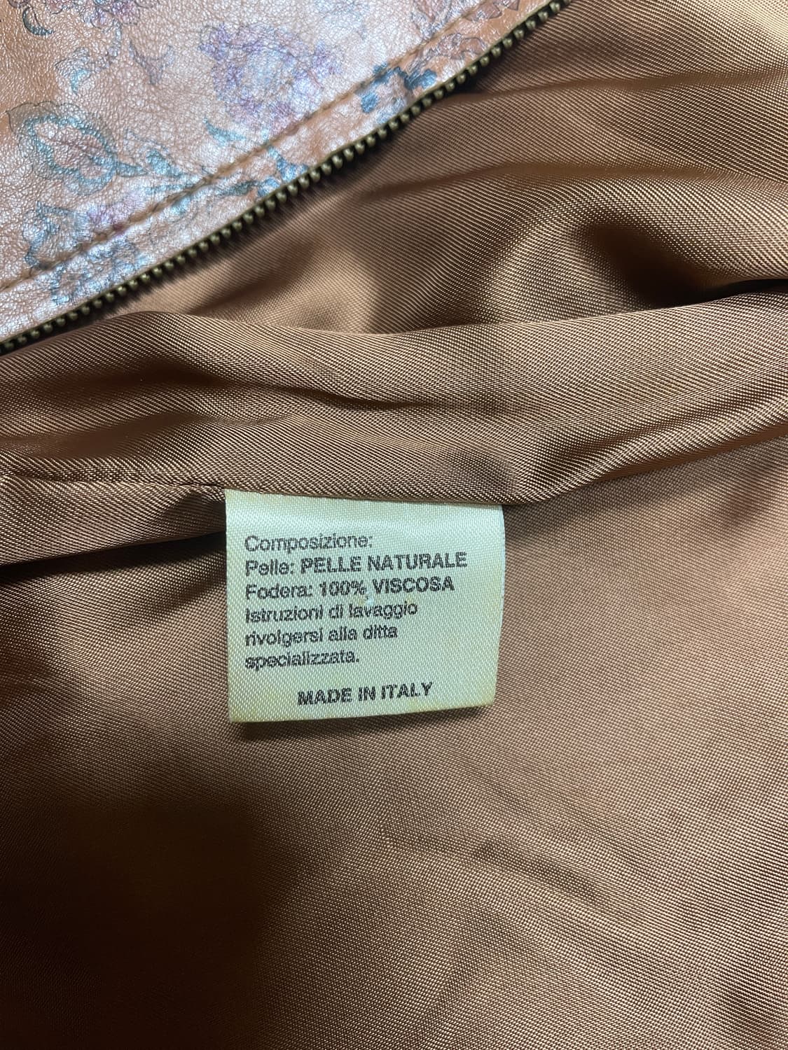 페루찌(Peruzzi) 브랜드플라워 패턴  가죽 자켓 상품이미지5