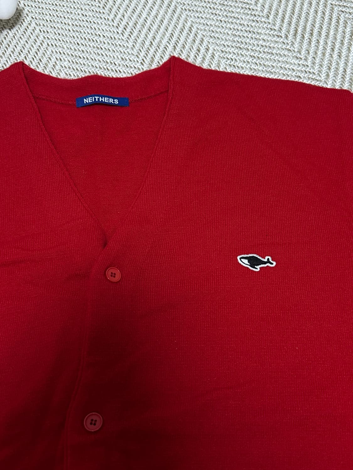 네이더스 가디건 빨간색 4사이즈 상품이미지1