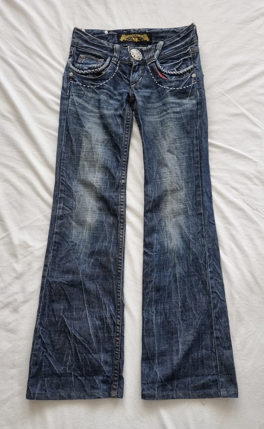 빈티지 y2k 00s 레드페퍼 워싱 로우라이즈 부츠컷 팬츠 상품이미지1
