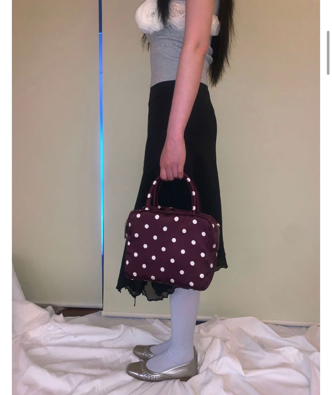 피치바스켓마켓 Polka Dot Bag (purple) 상품이미지1