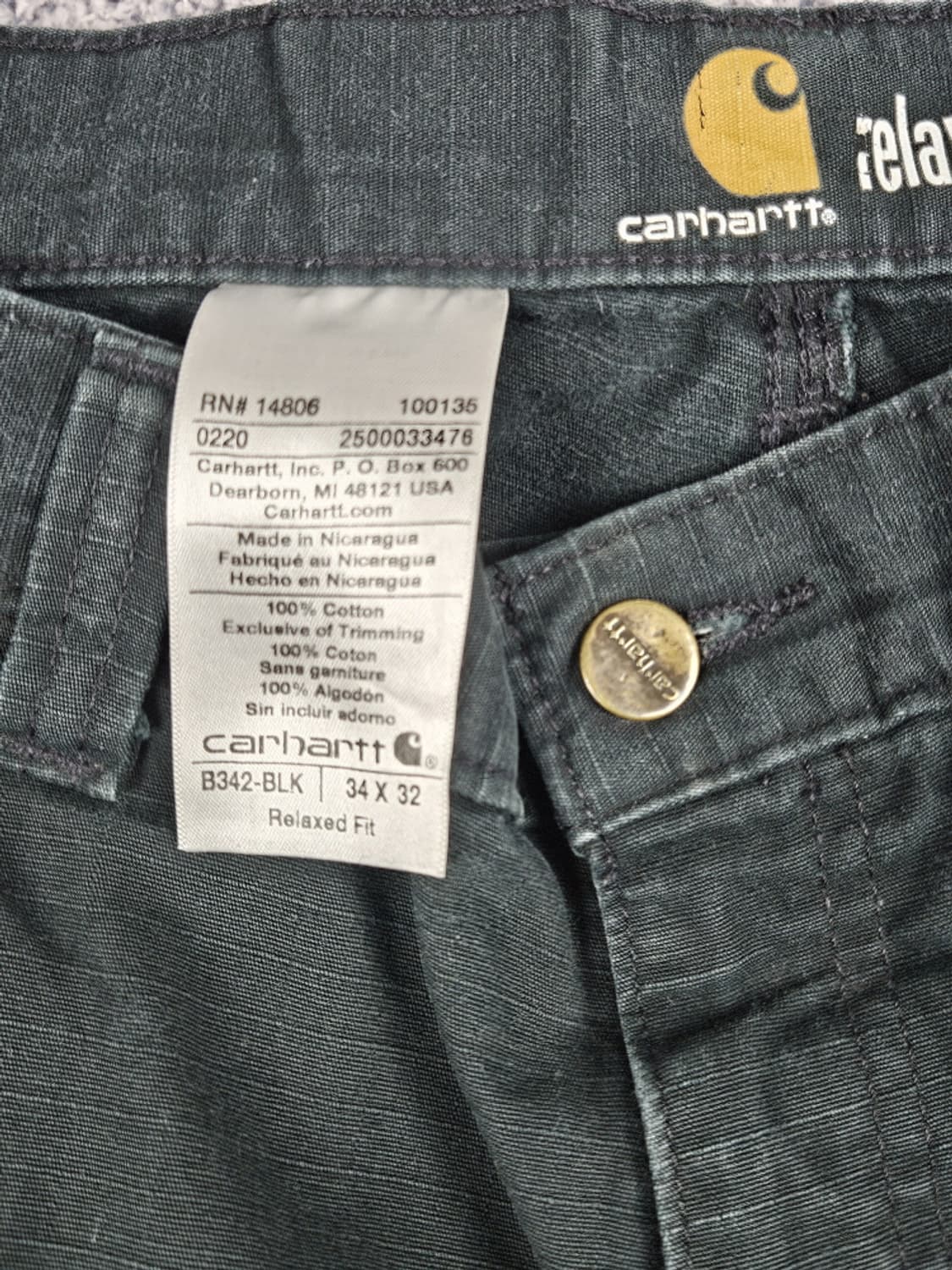 칼하트 립스탑 카고 카펜터 워크팬츠 ( 34 X 32 ) / 9985 상품이미지9