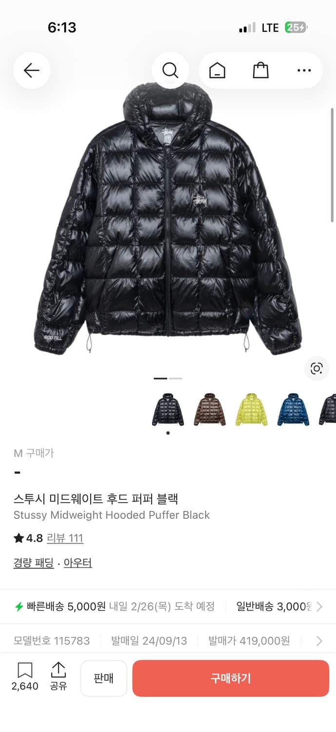 스투시 경량패딩 상품이미지2