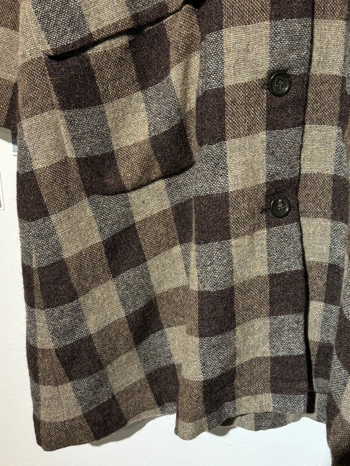 울 후드 체크 코트 상품이미지6