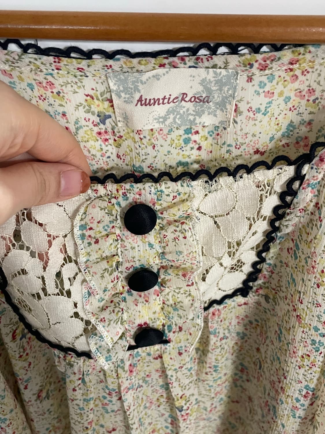 일본 빈티지 꽃무늬 시스루 블라우스  상품이미지2