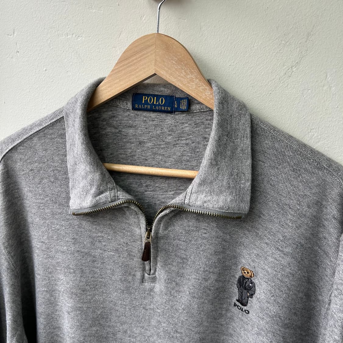 16331 - 폴로 랄프로렌 그레이 베어 반집업 니트 상품이미지3
