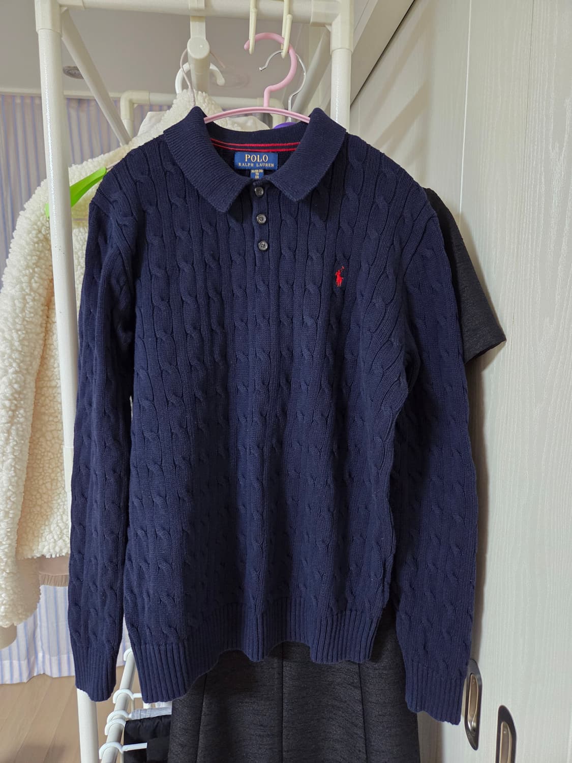 폴로 보이즈 카라 니트 xl 네이비 상품이미지3