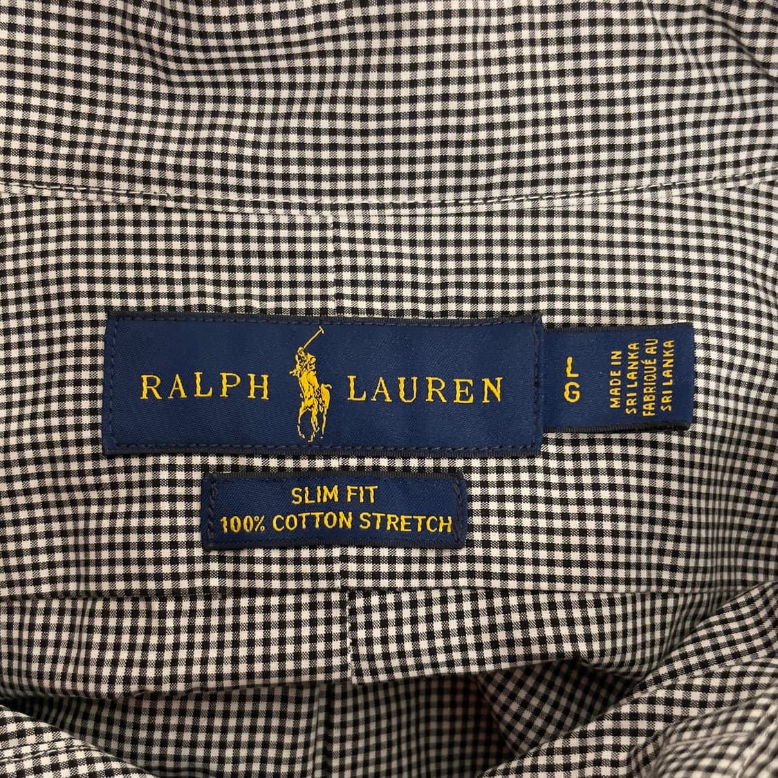 폴로 랄프로렌 깅엄 체크 블랙 코튼 셔츠   상품이미지5